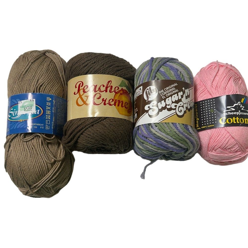 Lot of Various‎ Yarn Sinfonia, Scheepjeswol, Peaches & Cream, Sugar 'n Cream